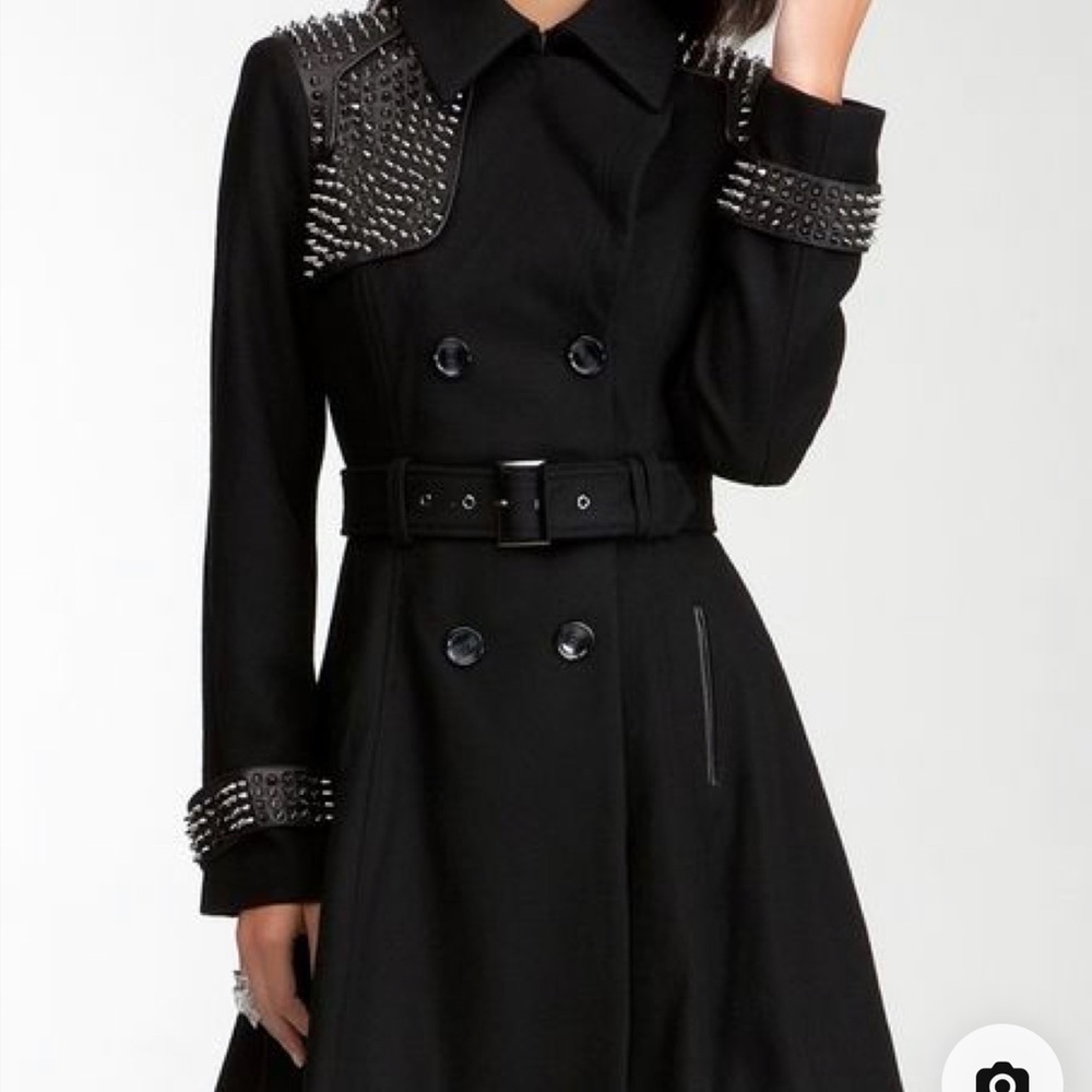 Bebe Studded Wool Coat